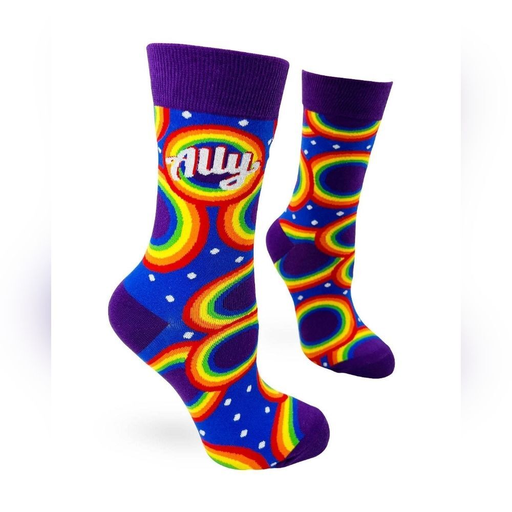 FabDaz "Ally"  Rainbow Women's Crew Socks